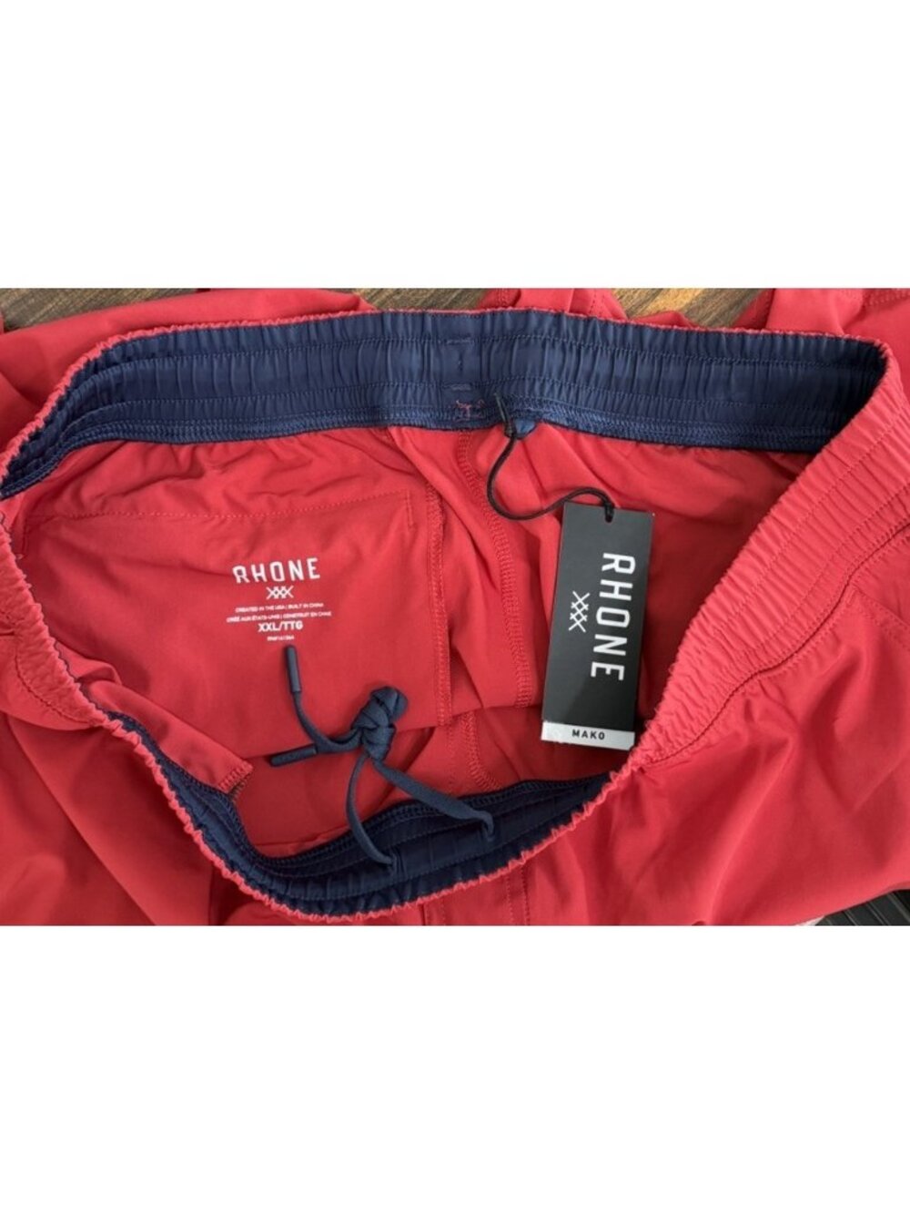 Rhone Mako Athletic Shorts Men’s XXL 2XL Red Unlined Training Workout Gym NWT